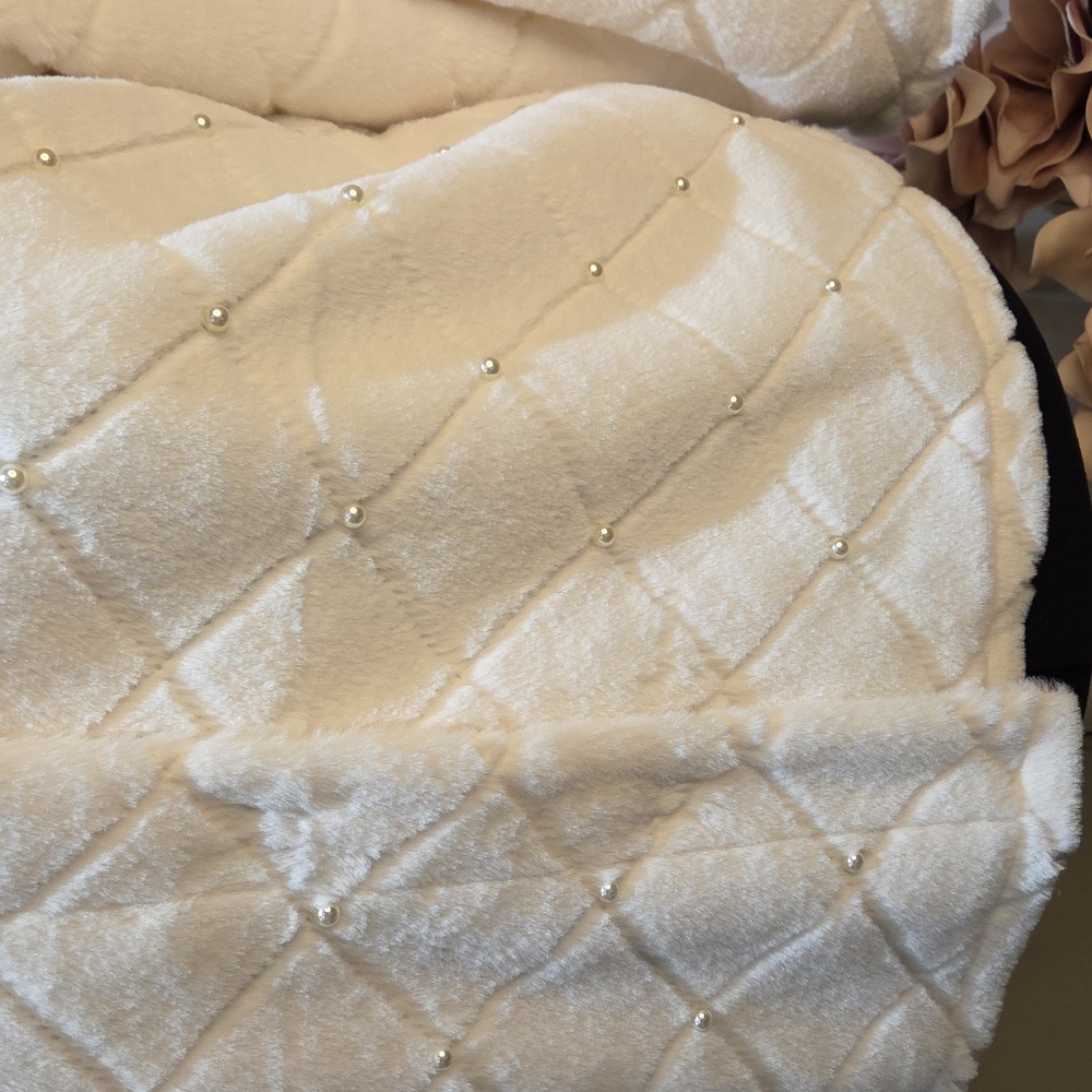 Nwt XL Sabrina Lauren Cozy Cream Teddy Jacket for Women With Pearls - Picture 5 of 17